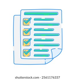 Document with Checkmarks, A document icon with several checkmarks indicating completed tasks.