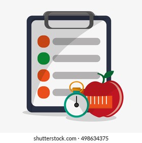 Document and chronometer, apple and fitness design