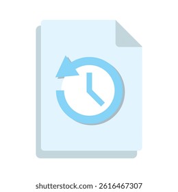 Document with a circular arrow and clock, representing review or reminder