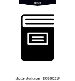 Document clip board paper glyph icon vector illustration logo template. eps10