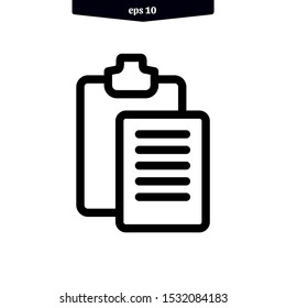 Document clip board paper icon vector illustration logo template. eps10