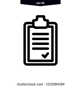 Document clip board paper icon vector illustration logo template. eps10
