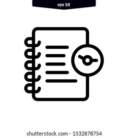 Document clip board paper outline icon vector illustration logo template. eps10