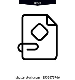 Document clip board paper outline icon vector illustration logo template. eps10