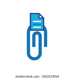 Document Clip Logo Icon Design