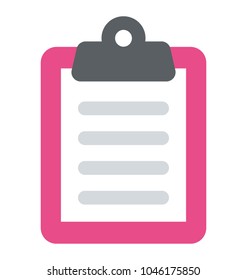 Document with clipboard, agenda concept