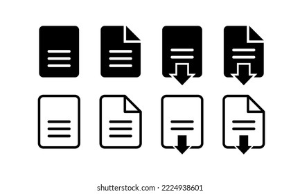 Document and clipboard icon set. clipboard, file, office and document. black style - stock vector.	