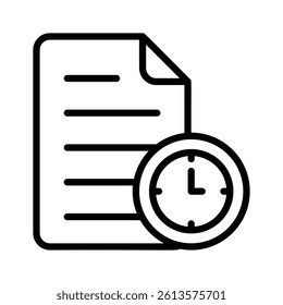 Document and clock symbolizing time tracked file management