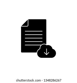 Document cloud down, file vector icon. Premium quality graphic design icon. One of the collection icons for websites, web design, mobile app
