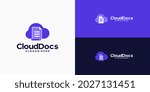 document cloud logo combination, Simple and minimalist illustration logo design