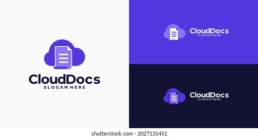 document cloud logo combination, Simple and minimalist illustration logo design