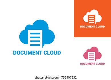 Document Cloud Logo Template Design