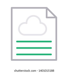 document cloud vector color line icon