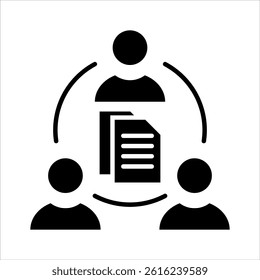 document collaboration glyph icon vector illustration