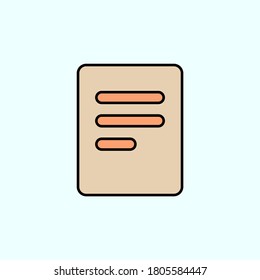 icono de vector de color de documento, ilustración vectorial