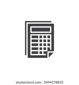 Document with columns vector icon. filled flat sign for mobile concept and web design. Expense Report glyph icon. Symbol, logo illustration. Vector graphics