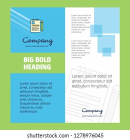 Document  Company Brochure Title Page Design. Company profile, annual report, presentations, leaflet Vector Background