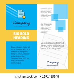Document Company Brochure Title Page Design. Company profile, annual report, presentations, leaflet Vector Background
