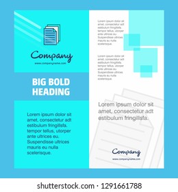 Document Company Brochure Title Page Design. Company profile, annual report, presentations, leaflet Vector Background