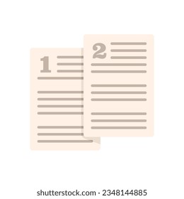 Document comparison icon flat vector. Business compare. Finance idea isolated