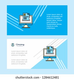 Document in computer abstract corporate business banner template, horizontal advertising business banner.