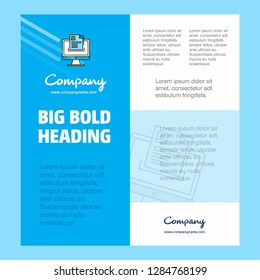 Document in computer Business Company Poster Template. with place for text and images. vector background