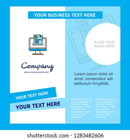 Document in computer Company Brochure Template. Vector Busienss Template