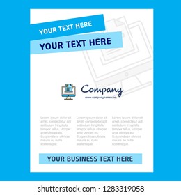 Document in computer Title Page Design for Company profile ,annual report, presentations, leaflet, Brochure Vector Background