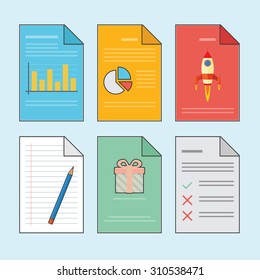 Document concept with cartoon style with 6 variation