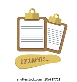 Document concept design,retro design on white background,clean vector