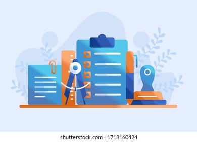 document concept illustration flat. education concept vector