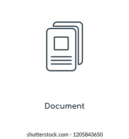 Document concept line icon. Linear Document concept outline symbol design. This simple element illustration can be used for web and mobile UI/UX.