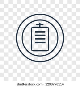 Document concept vector linear icon isolated on transparent background, Document concept transparency concept in outline style