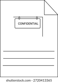 Documento Confidencial documento dobrado no canto direito 3 linhas