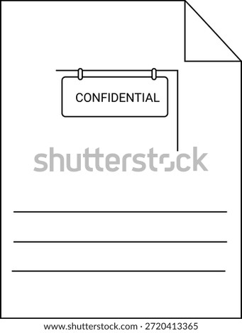 Document Confidential document folded topright corner 3 lines
