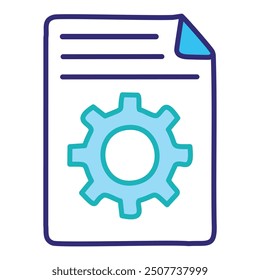 Document configuration icon. Visual representation of customization options for files, showcasing the ability to alter settings.