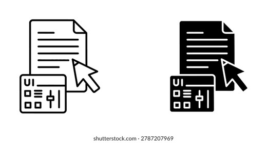 Document configuration and settings icon set with document settings controls