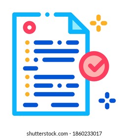 document confirmation icon vector. document confirmation sign. color symbol illustration
