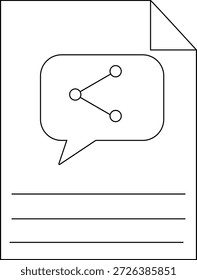 Un documento contiene una burbuja de conversación con un icono de compartir con tres líneas en la parte inferior
