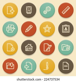 Document contour icons with color buttons.
