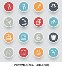 Document contour icons with color buttons.