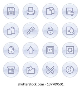 Document contour icons on blue buttons.