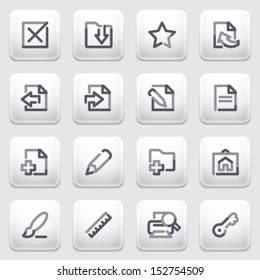 Document contour icons on gray background.
