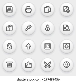 Document contour icons on white buttons.