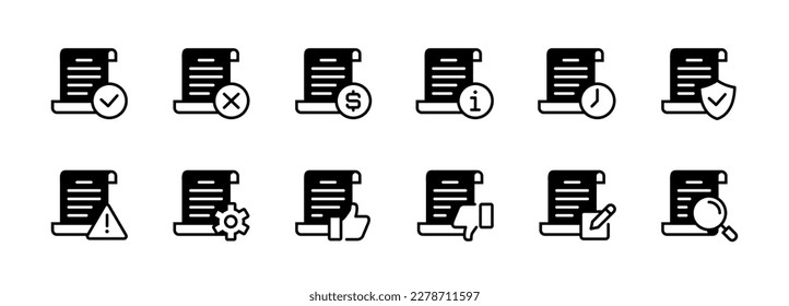 icono de estado de aprobación de contrato de documento signos completos de aplicación de archivos de procesos diseño vectorial para oficina de negocios de finanzas, términos y acuerdos de políticas y pasos de contrato