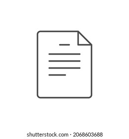 Icono de esquema de línea de contrato o documento