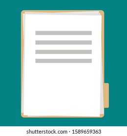 Document. Contract papers.  Folder with text.