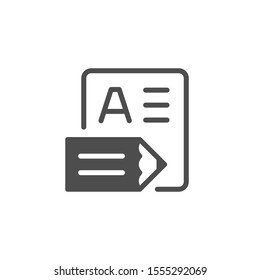 Document or contract writing glyph icon