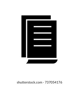 document contracts icon, vector illustration, black sign on isolated background