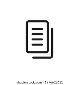 Document copy button icon for web and mobile UI design. Copy content symbol.